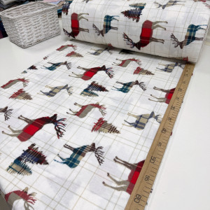 Фланель олени на клетке