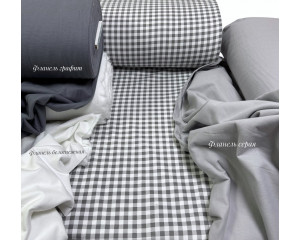 Фланель клетка серая