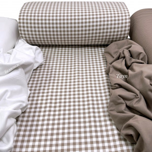 Фланель клетка тауп