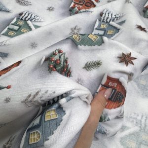 Фланель зимние домики