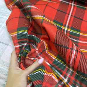 Фланель шотландка красная