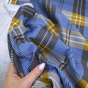 Фланель шотландка василек