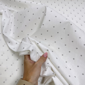 Ранфорс горох серый на белом F