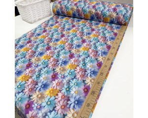 Ранфорс 5D ромашки разноцветные