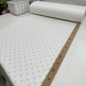 Ранфорс горох серый на белом F