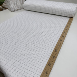 Ранфорс клетка средняя серая на белом