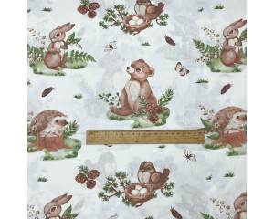 Ранфорс зверята зелёно-коричневые