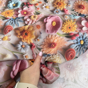 Ранфорс 5D цветы фетр