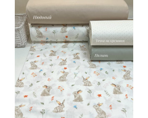 Ранфорс кролики на белом