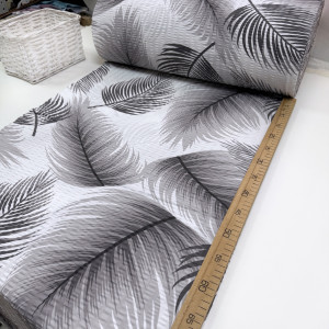 Ранфорс жатый листья серые