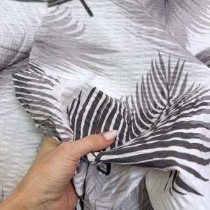 Ранфорс жатый листья серые