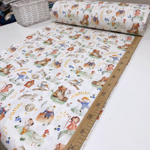 Ранфорс сказочные персонажи на белом