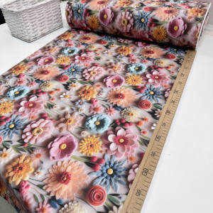 Ранфорс 5D цветы фетр