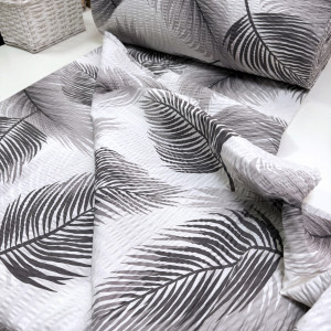 Ранфорс жатый листья серые