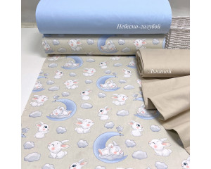 Ранфорс зайчики на луне бежевые