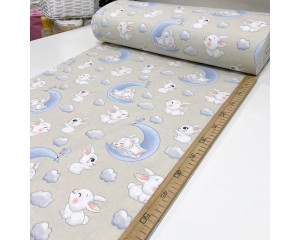 Ранфорс зайчики на луне бежевые