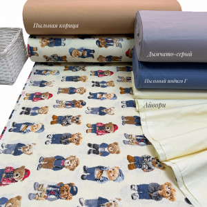 Ранфорс мишки на кремовом