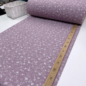 Ранфорс жатый цветочки на сиреневом