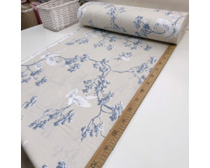 Ранфорс птички на деревьях бежевые