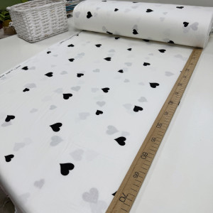 Ранфорс сердца чёрные на белом