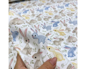 Ранфорс зайки голубые