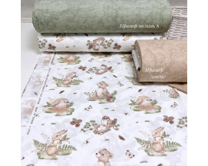 Ранфорс зверята бежево-оливковые