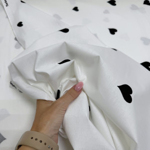 Ранфорс сердца чёрные на белом