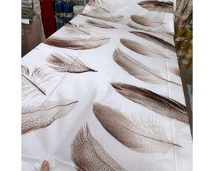 Сатин перья каштан  