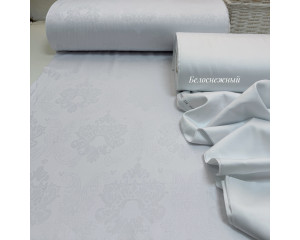 Сатин жаккард белый