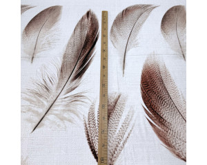 Сатин перья каштан  