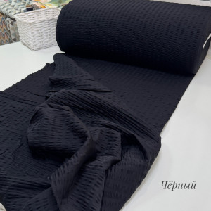 Сатин жатый черный