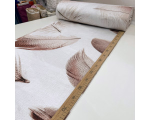 Сатин перья каштан  